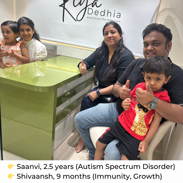 Child with autism spectrum disorder, age 2.5, showing progress through nutrition therapy. 9-month-old baby improving immunity and growth with pediatric nutrition.