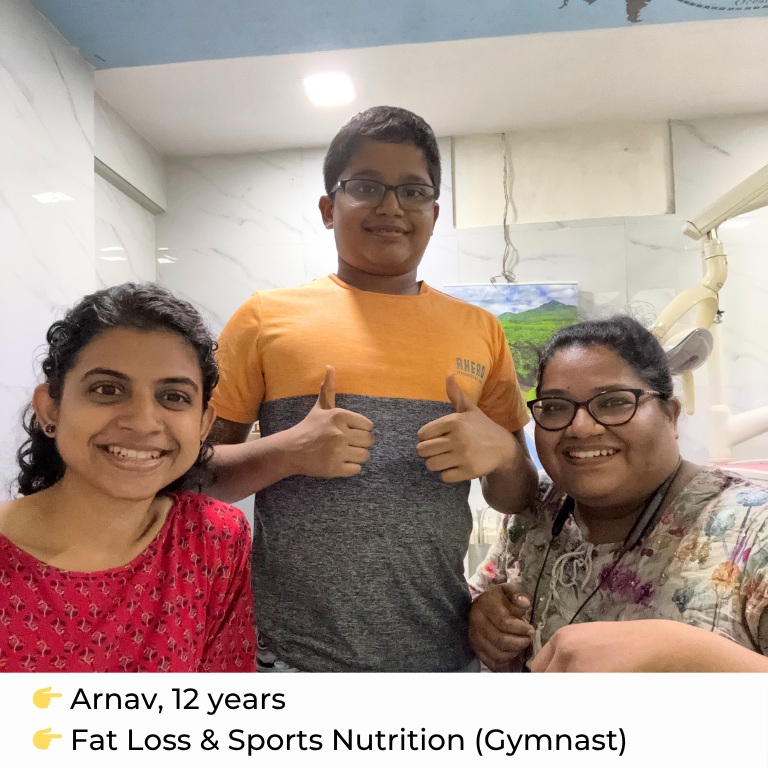 12-year-old gymnast achieving fat loss and improved performance through sports nutrition.