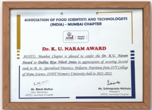 M.Sc in Dietetics & Pediatric Nutrition